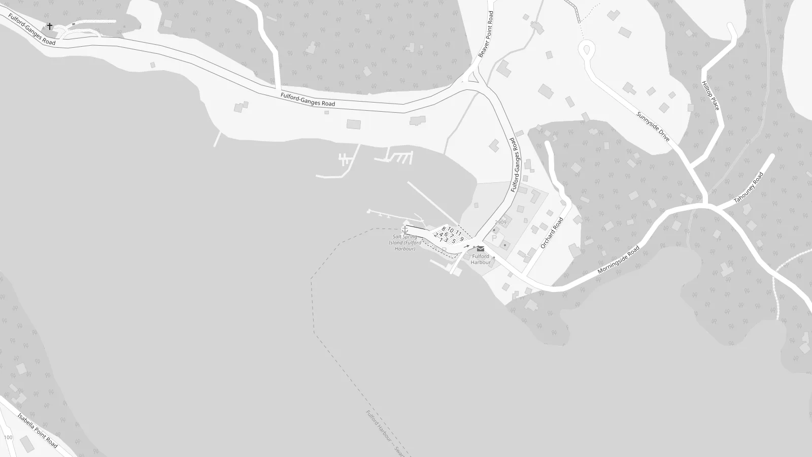 Map of Fulford Harbour, Salt Spring Island